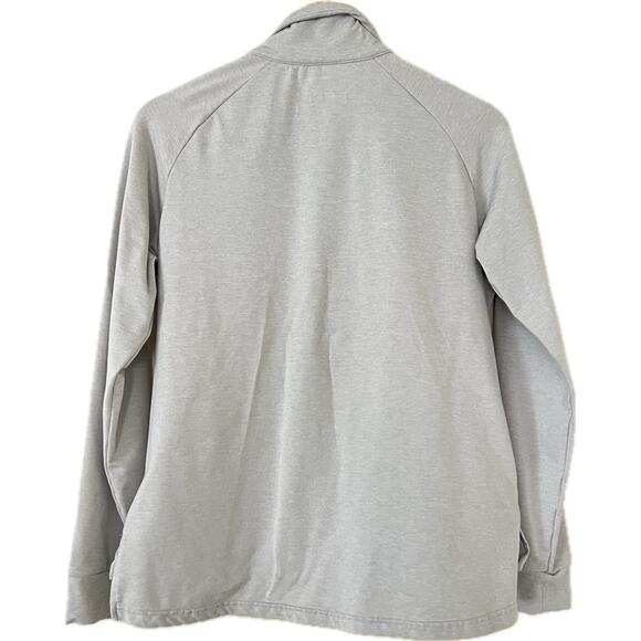 Marine Layer Kerri Quarter Zip Raglan Rainbow Stripe Trim Small Gray Wicking - Picture 7 of 7